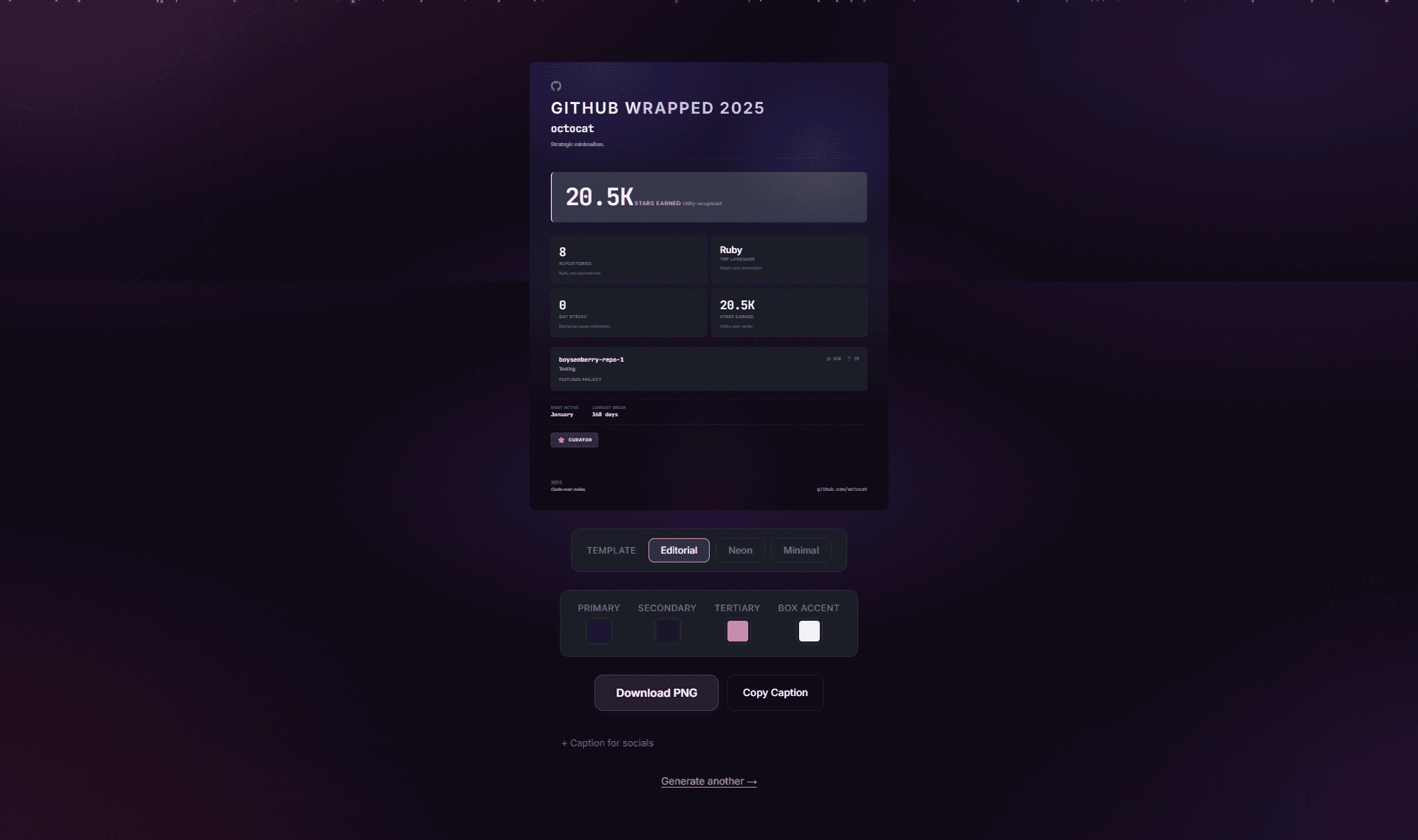 GitHub Wrapped 2025 - Preview