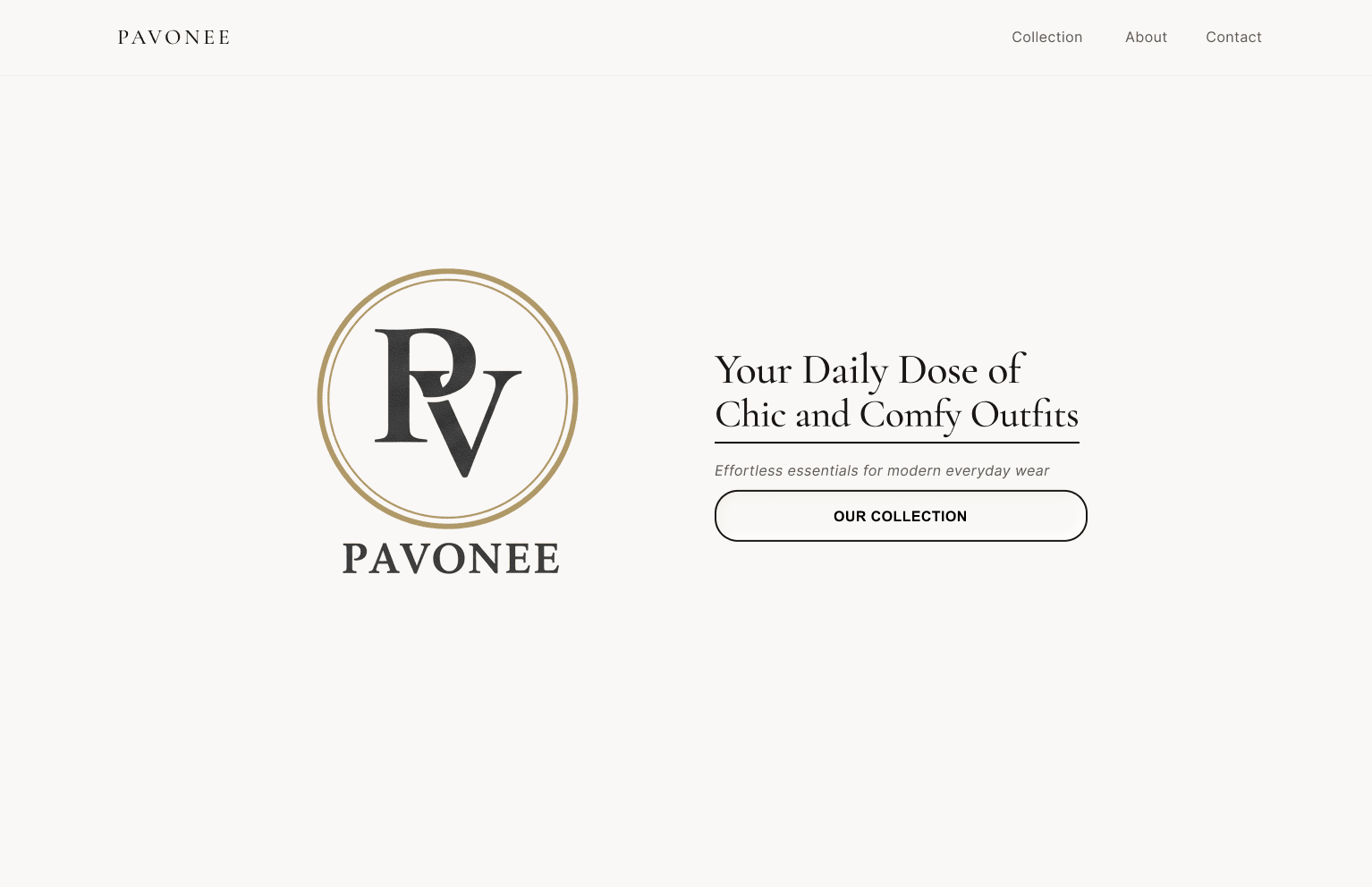 UI Design Brand Fashion PAVONEE